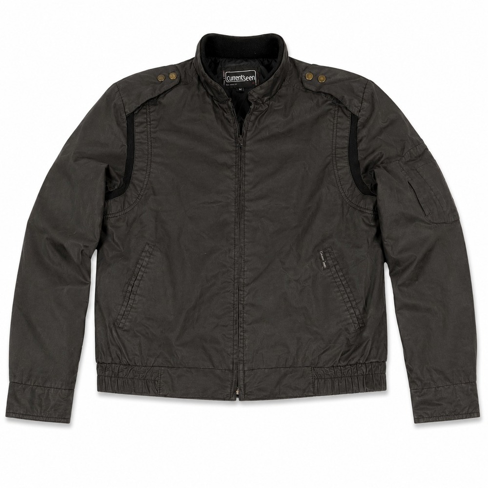 Vintage Current Seen Bomber Jacket Mens XL Black Military‎ Flight Utility